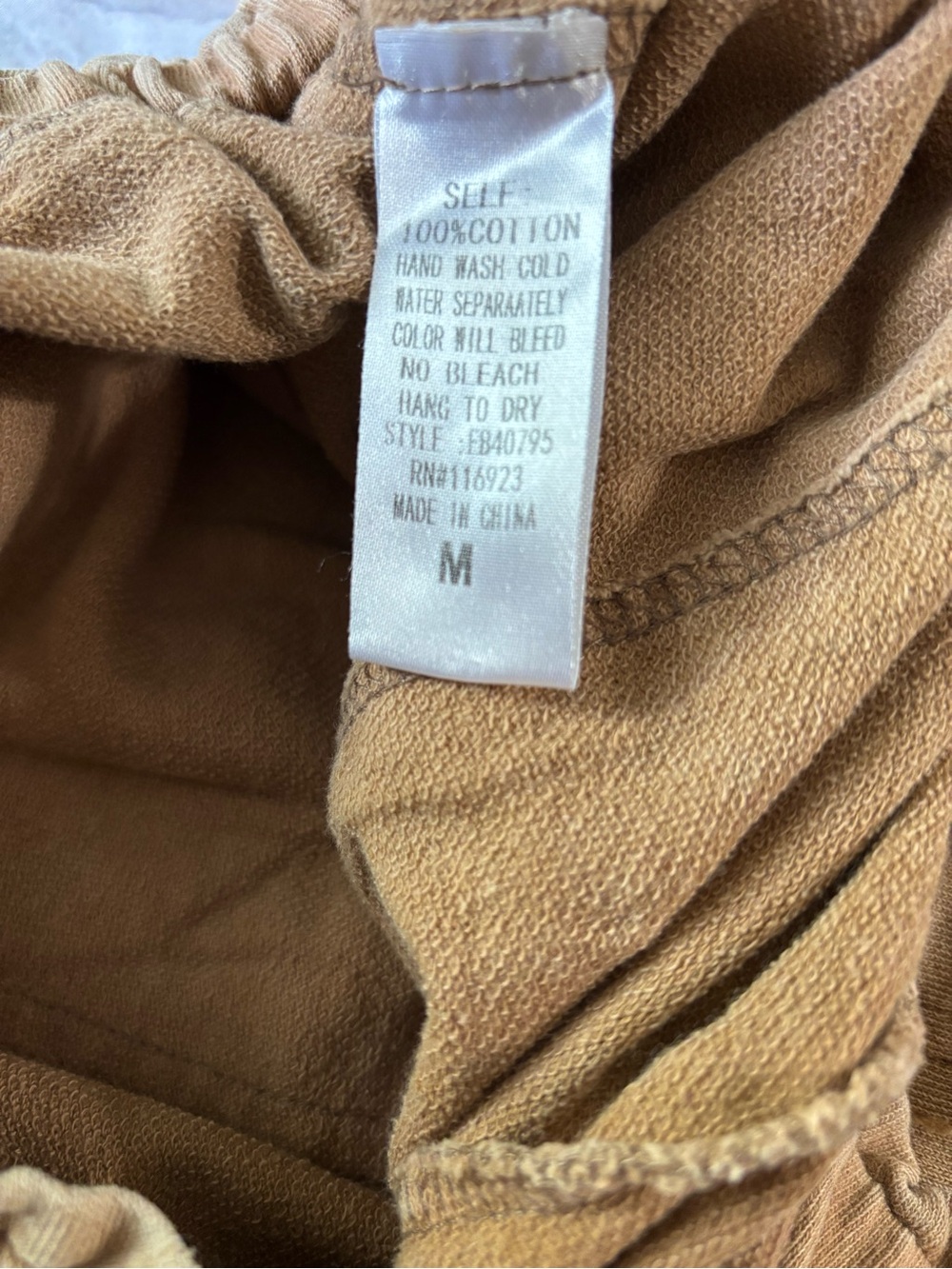 easel Women’s Washed Tan Cargo Drawstring Wide Leg Pants - Picture 9 of 9